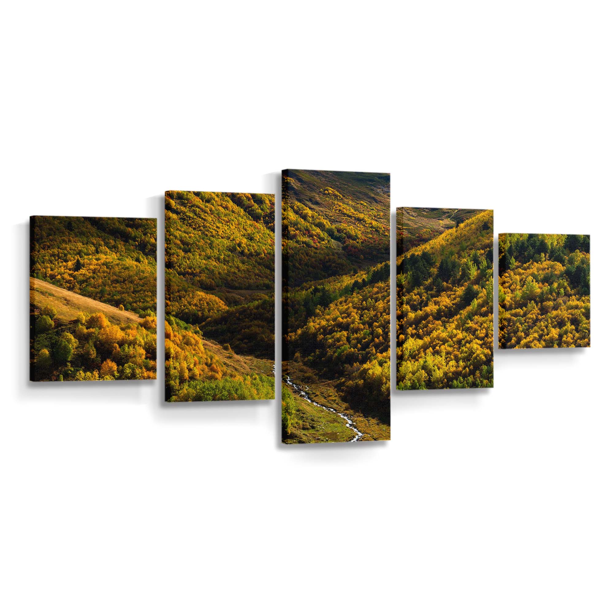 Lebendige Herbstfarben In Uschguli, Georgia - Leinwandbild vivid autumn colors ushguli georgia wallpaper