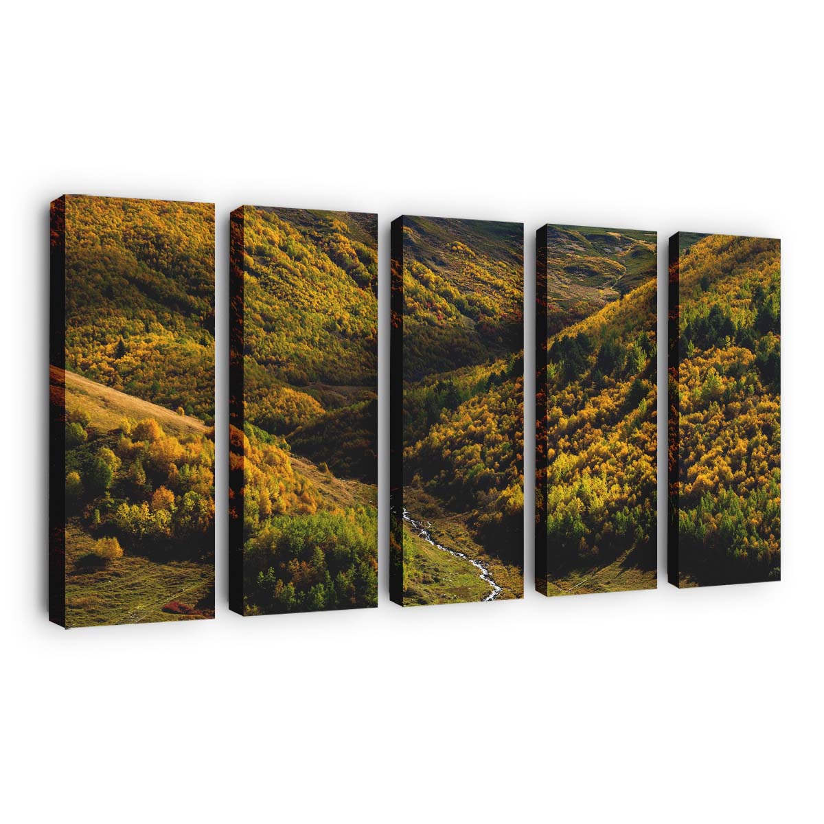 Lebendige Herbstfarben In Uschguli, Georgia - Leinwandbild vivid autumn colors ushguli georgia wallpaper