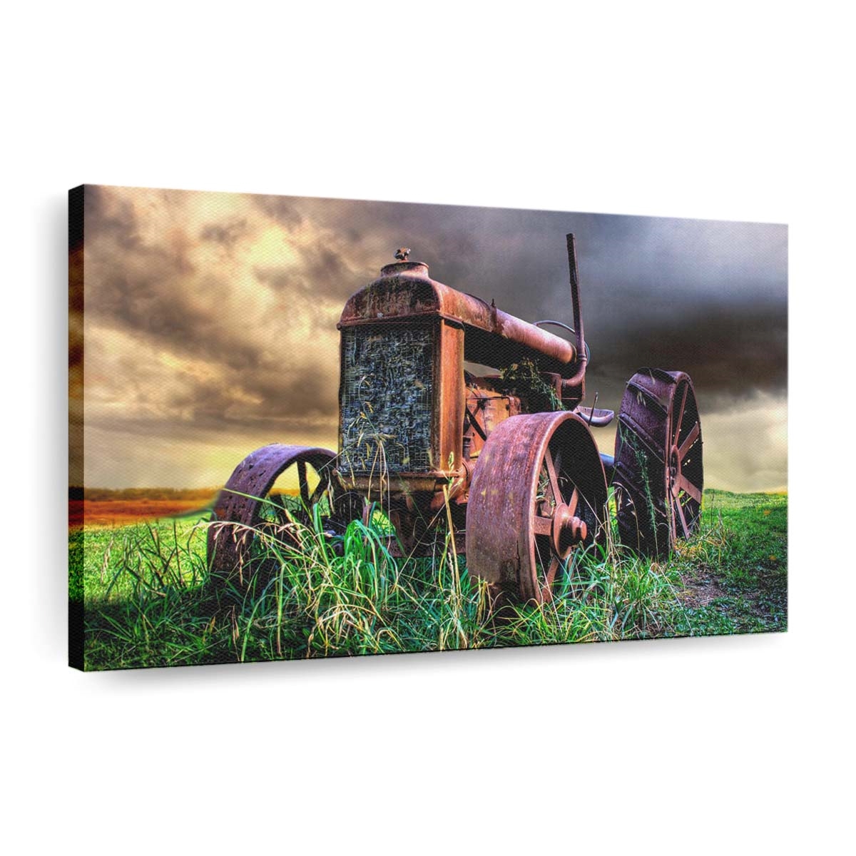 Leinwandbild Vintage John Deere Farm Tractors Agriculture 1 Wandbild auf Keilrahmen gespannt vintage john deere farm tractors agriculture 1