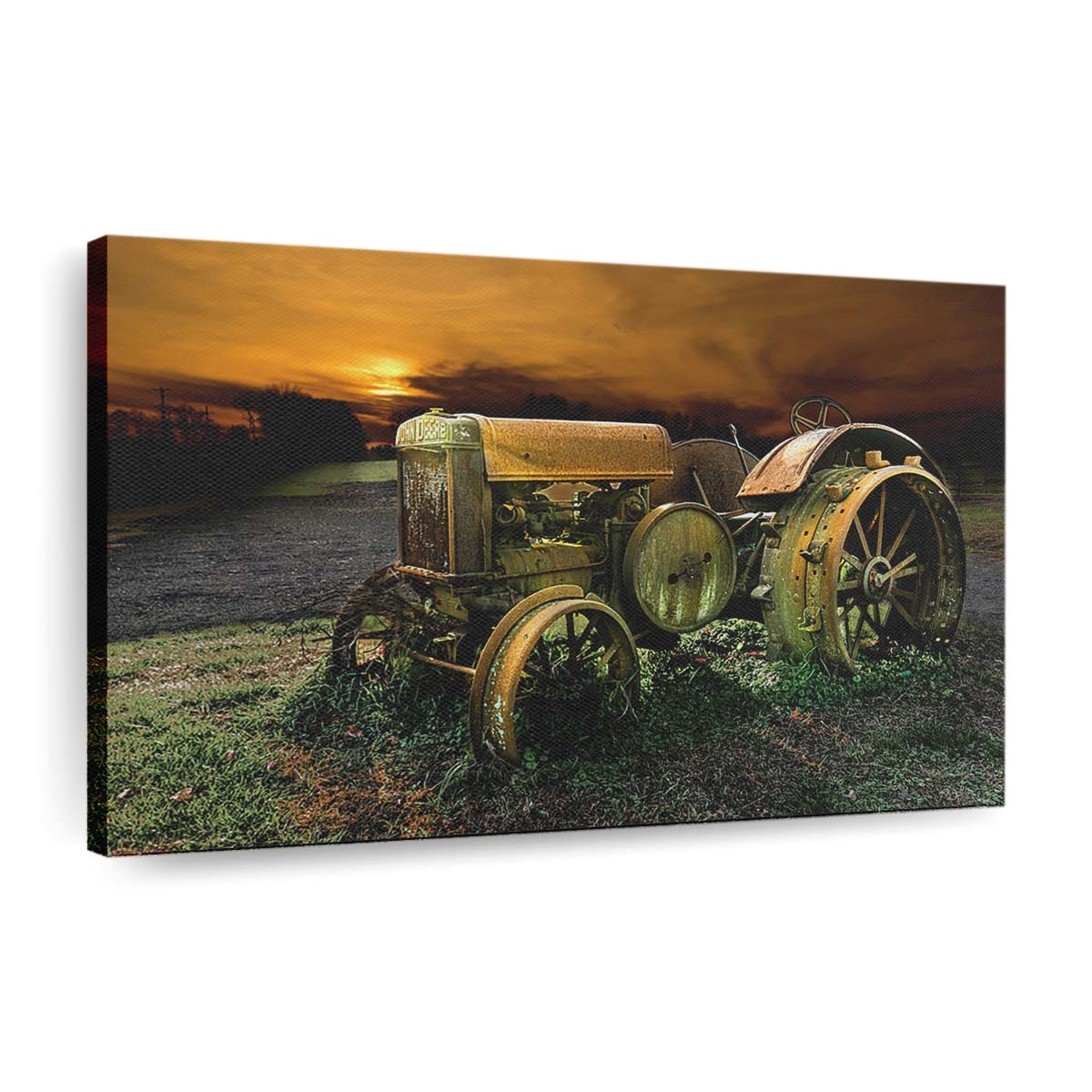 Leinwandbild Vintage John Deere Farm Tractors Agriculture Wandbild auf Keilrahmen gespannt vintage john deere farm tractors agriculture