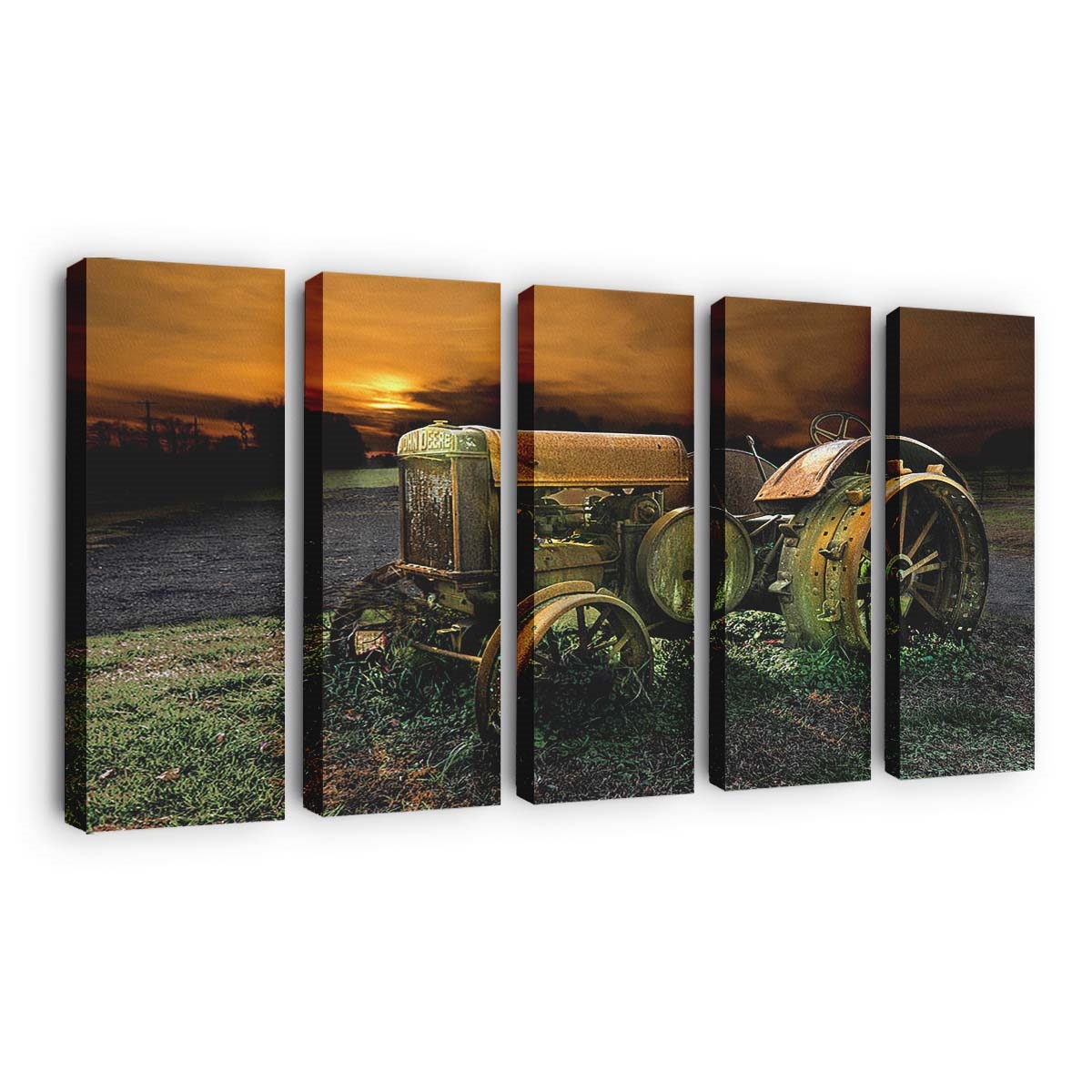 Leinwandbild Vintage John Deere Farm Tractors Agriculture Wandbild auf Keilrahmen gespannt vintage john deere farm tractors agriculture