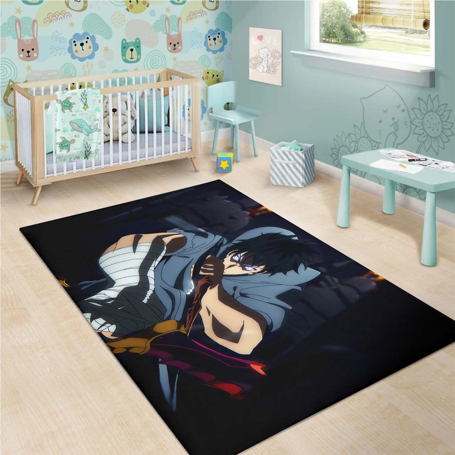 Sung Jinwoo 1 Teppich Kinderzimmer, Anime Teppich, Dekorativer Teppich Waschbar sung jinwoo 1