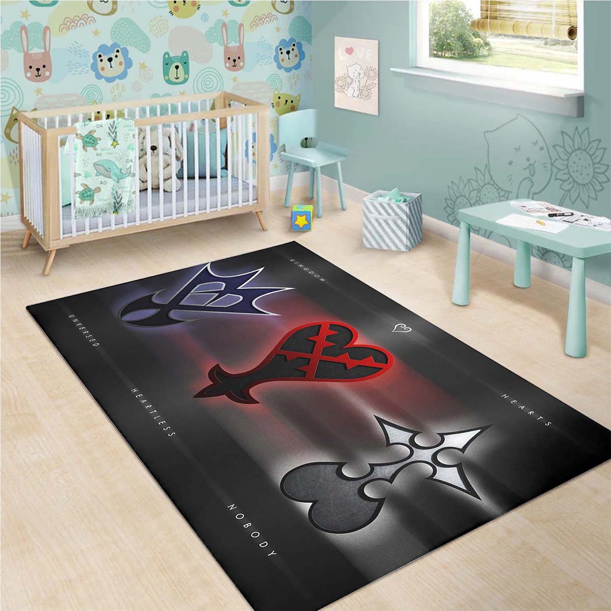 Kingdom Hearts Logo Gaming Teppich, Gaming Teppich, Haus Dekoration kingdom hearts logo gaming