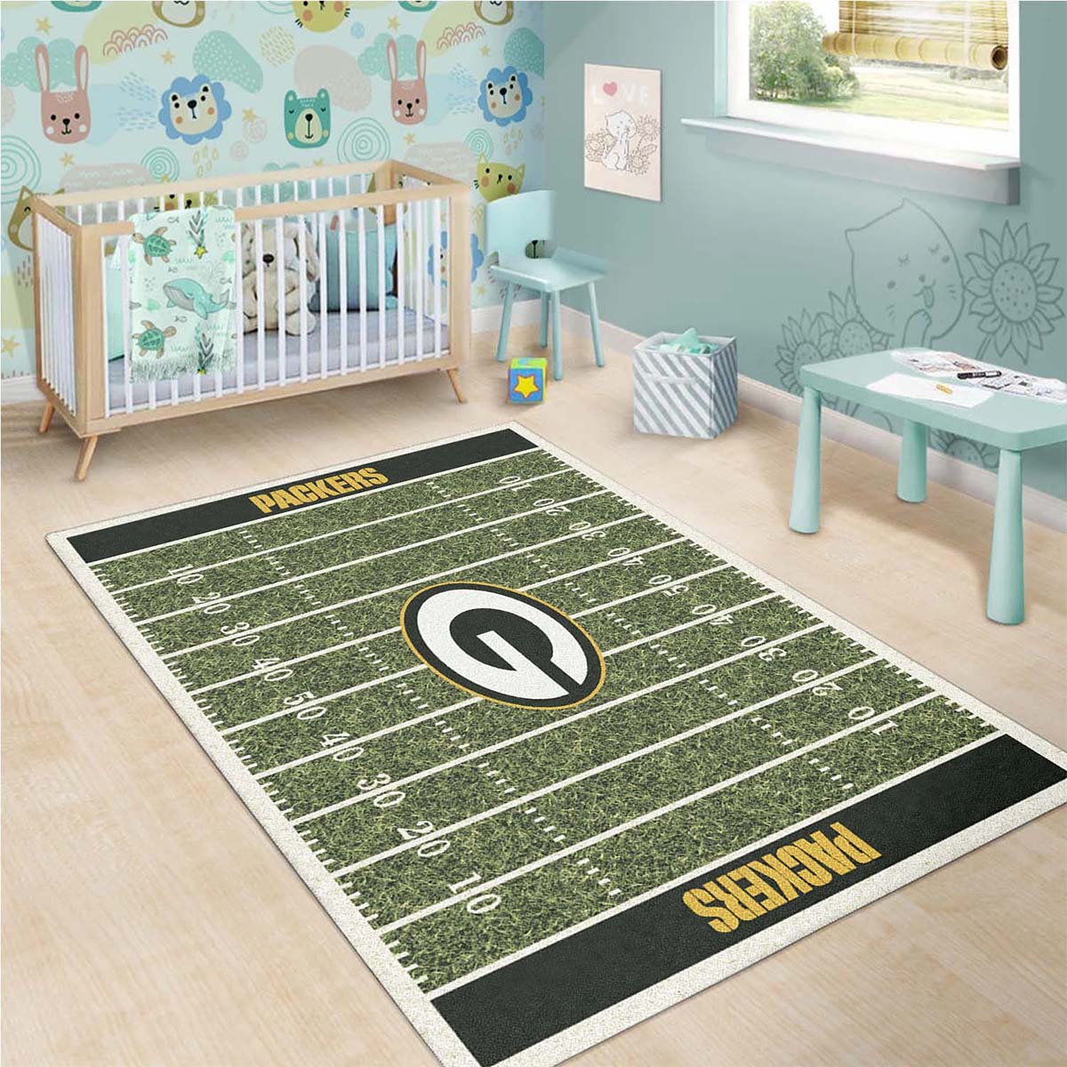 Green Bay Packers Football Teppich, Sportteppich, Jungenzimmer Teppich green bay packers football