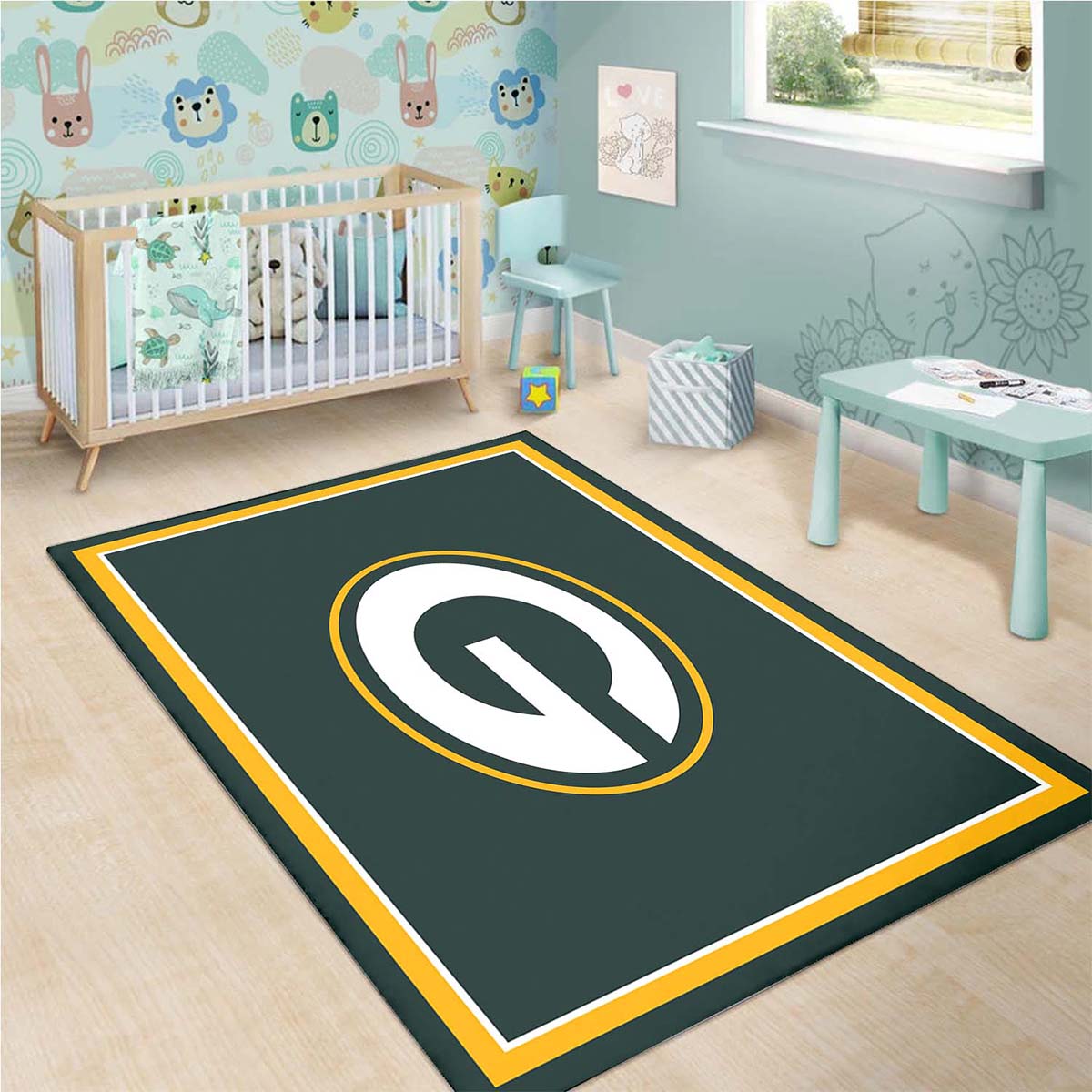Green Bay Packers Spirit Teppich, Sportteppich, Jungenzimmer Teppich green bay packers spirit
