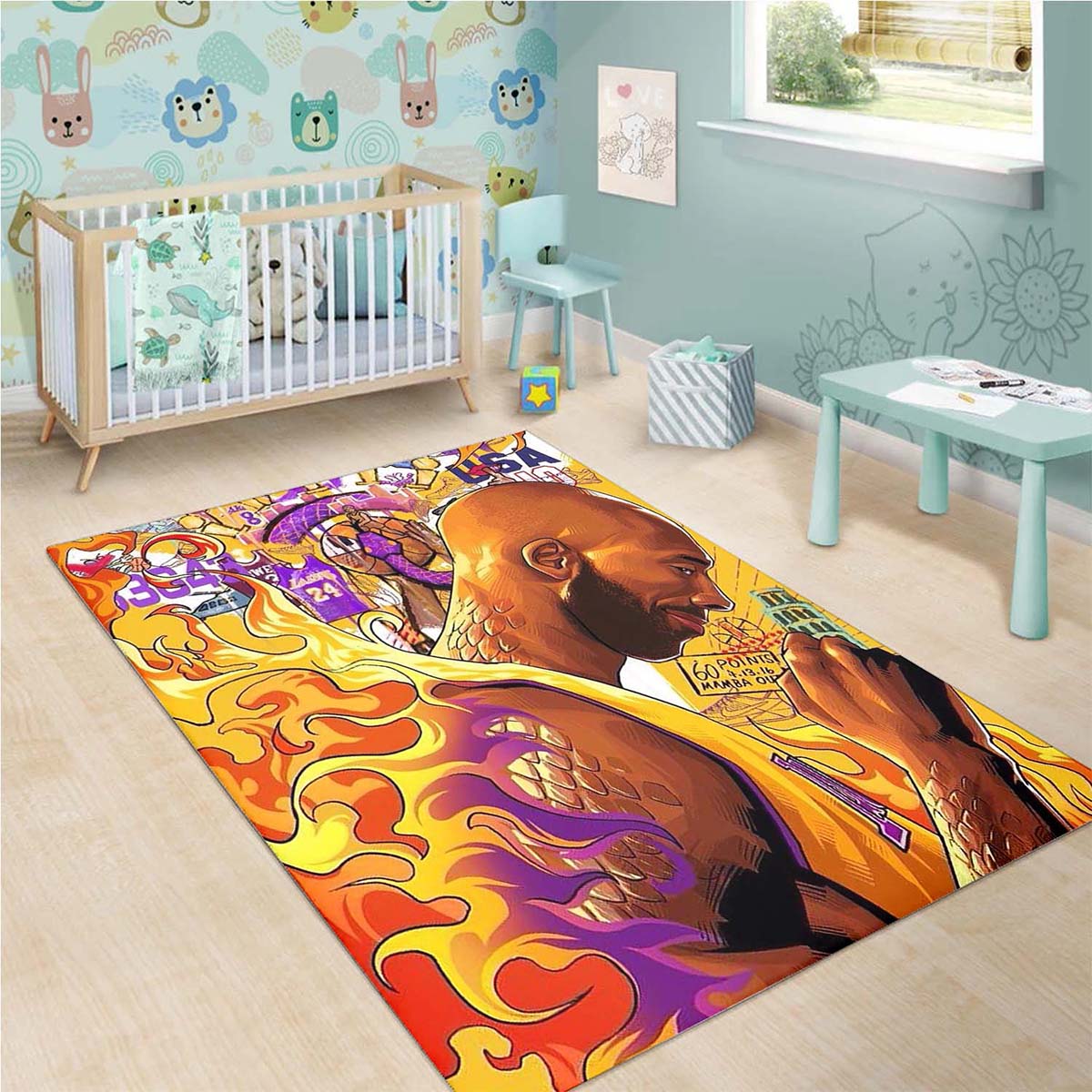 Kobe Bryant Legende Basketball Teppich, Sportteppich, Jungenzimmer Teppich kobe bryant legende basketball