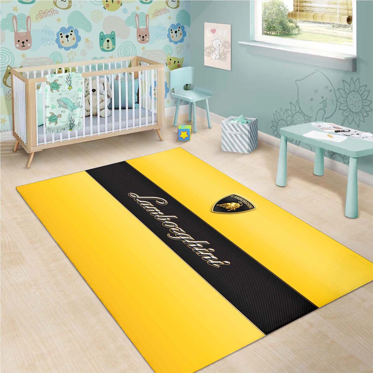Lamborghini Logo Teppich, Sportteppich, Jungenzimmer Teppich lamborghini logo