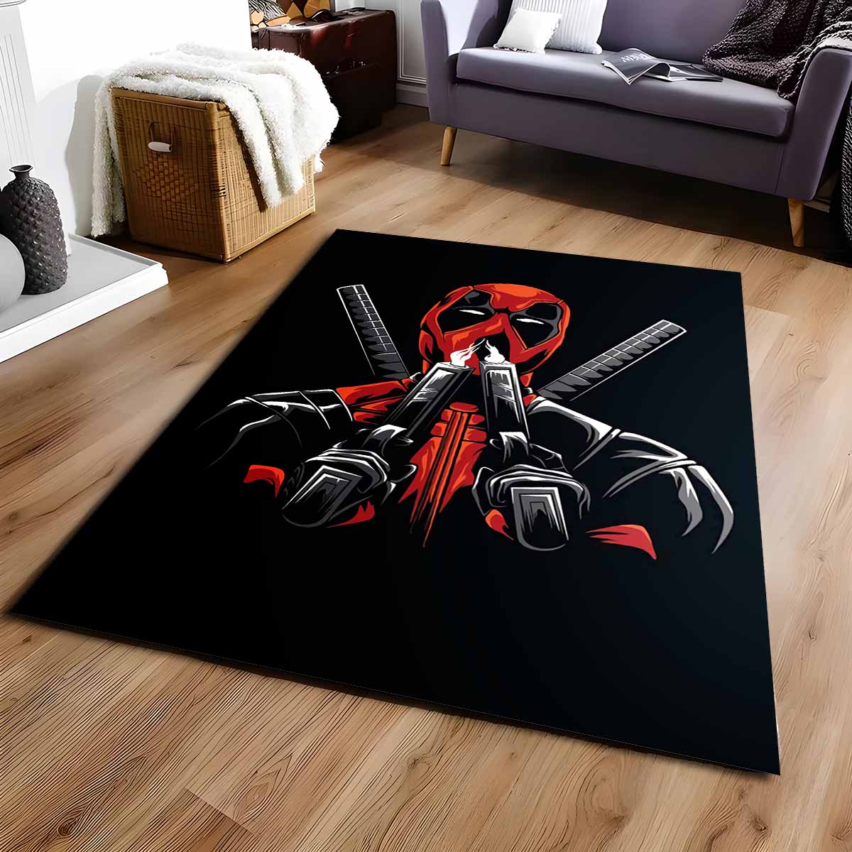 Deadpool 5 Teppich, Robuster Kinderzimmer-Teppich im exklusiven Superhelden-Design deadpool 5 teppich