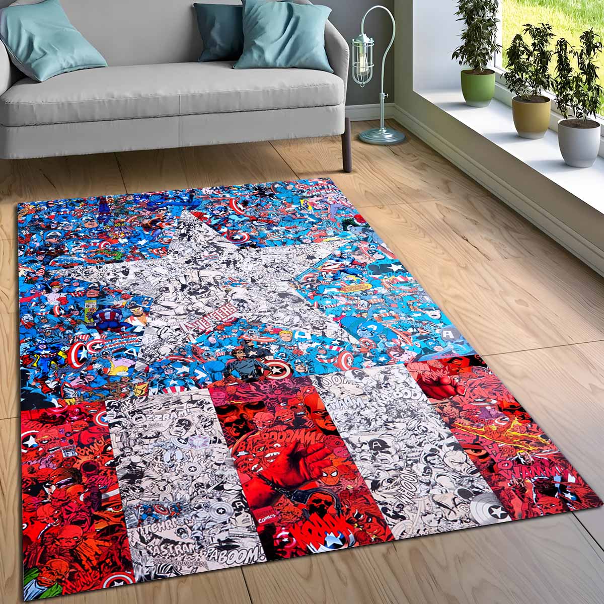 Captain America Vs Red Skull Teppich, UV-beständige Farben gegen schnelles Verblassen im Alltag captain america vs red skull teppich