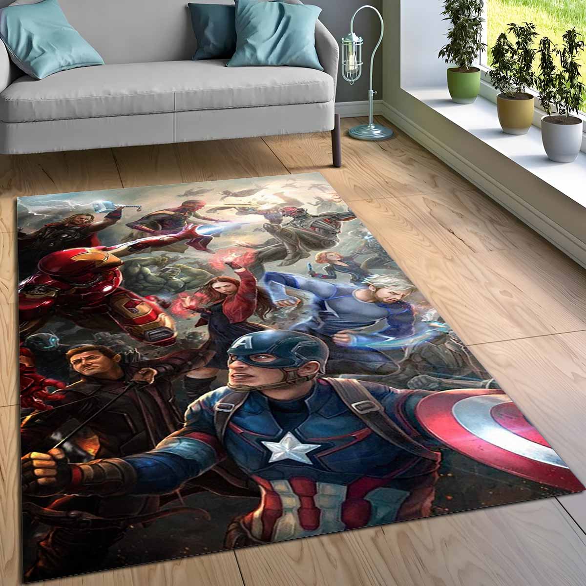 Marvel Avengers 1024 Teppich, Leicht zu reinigender Kurzflor-Teppich für Serien-Marathons marvel avengers 1024 teppich