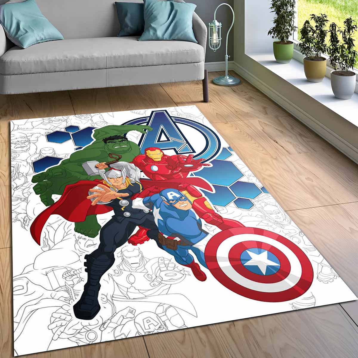 Marvel Avengers 1028 Teppich, Offizieller Avenger-Style für moderne Jugendzimmer marvel avengers 1028 teppich