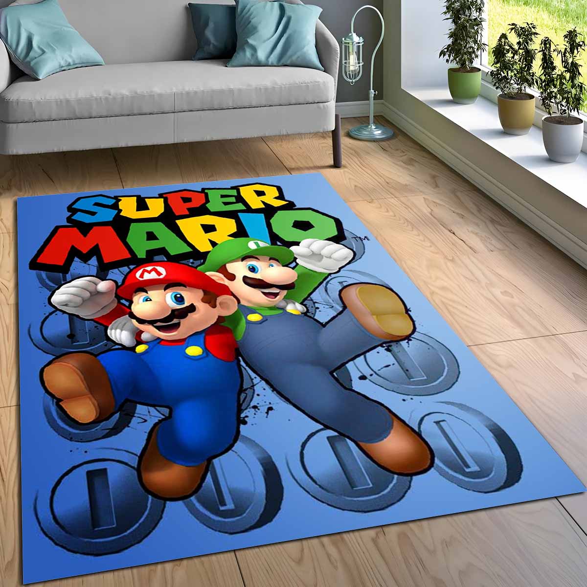 Mario Und Luigi Super Mario 2 Teppich, Weiche Haptik für barrierefreies Spielen im Kinderzimmer mario und luigi super mario 2 teppich