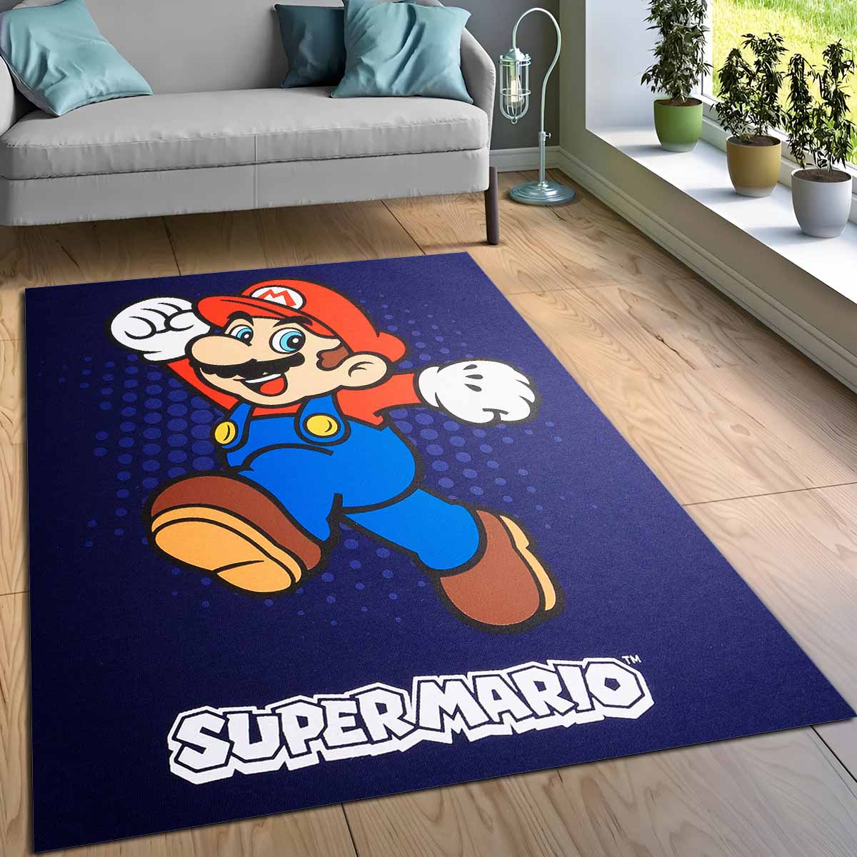 Super Mario 23 Teppich, Premium Qualität mit sauber geketteltem Rand gegen Ausfransen super mario 23 teppich