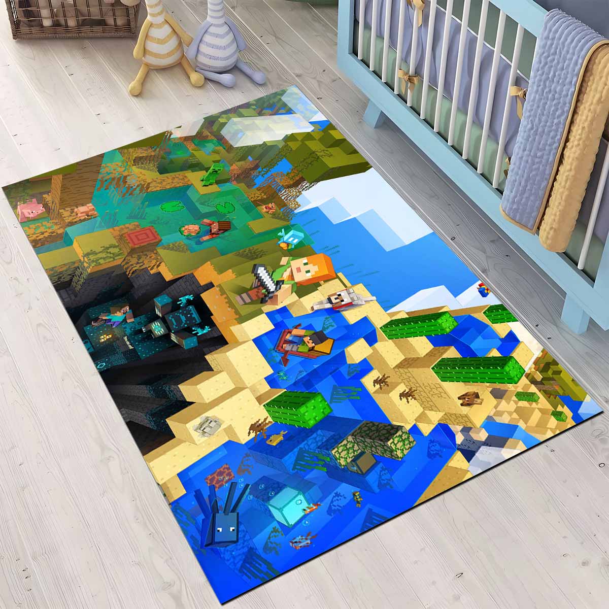 Alex In Der Minecraft-welt Teppich, Schadstofffreier Kinderteppich Gaming Edition alex in der minecraft welt teppich