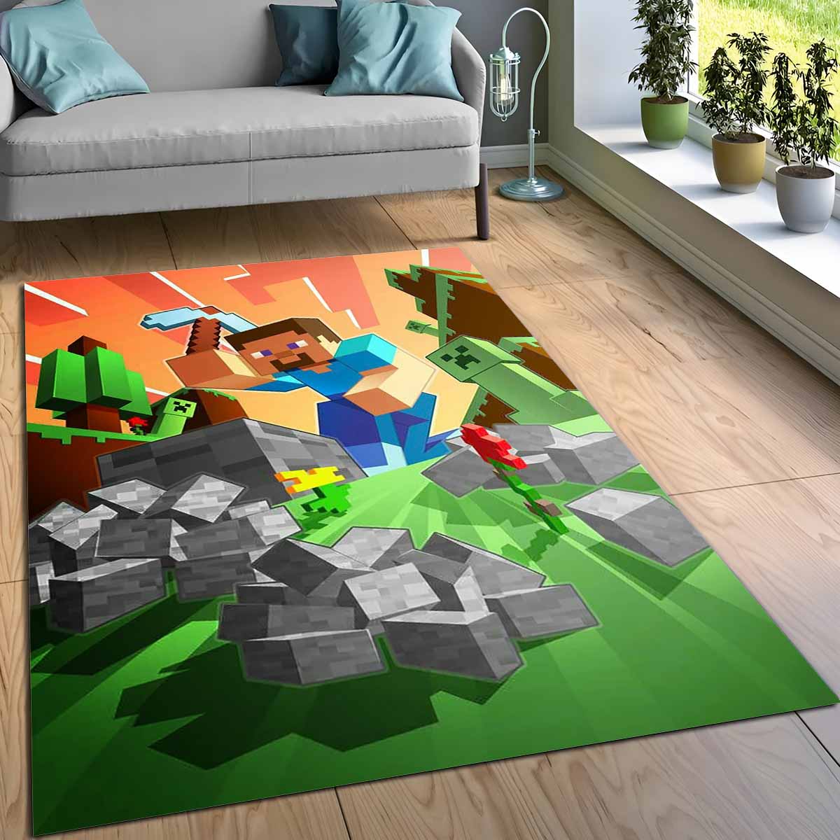 Herobrine Minecraft Charakter 1013 Teppich, Minecraft Teppich eckig und rutschhemmend herobrine minecraft charakter 1013 teppich