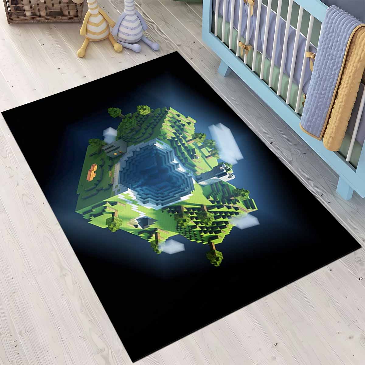 Minecraft Berg-biom Planet Minecraft Teppich, Gaming Zimmer Teppich mit Pixel Muster minecraft berg biom planet minecraft teppich