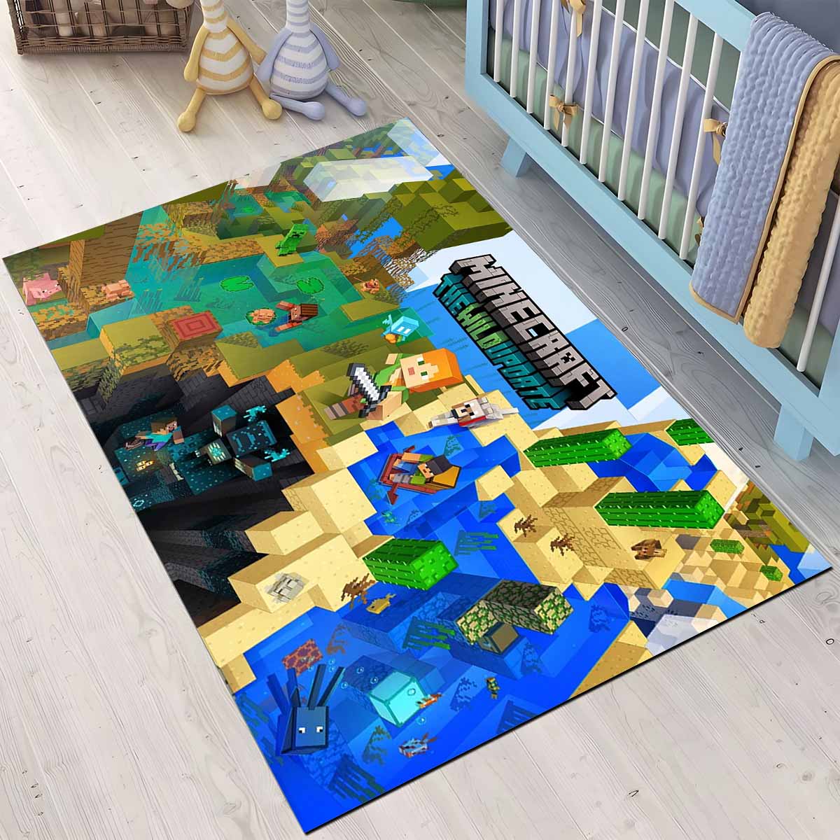 Minecraft Das Wilde Update Teppich, Hochwertiger Kinderteppich für echte Gamer minecraft das wilde update teppich