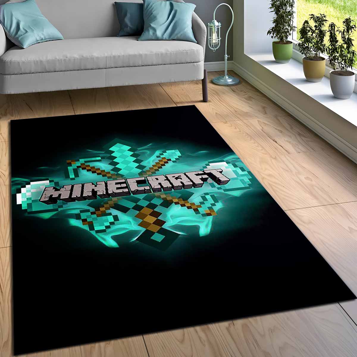 Minecraft Grundwerkzeuge Teppich, Minecraft Deko Teppich pflegeleicht und robust minecraft grundwerkzeuge teppich
