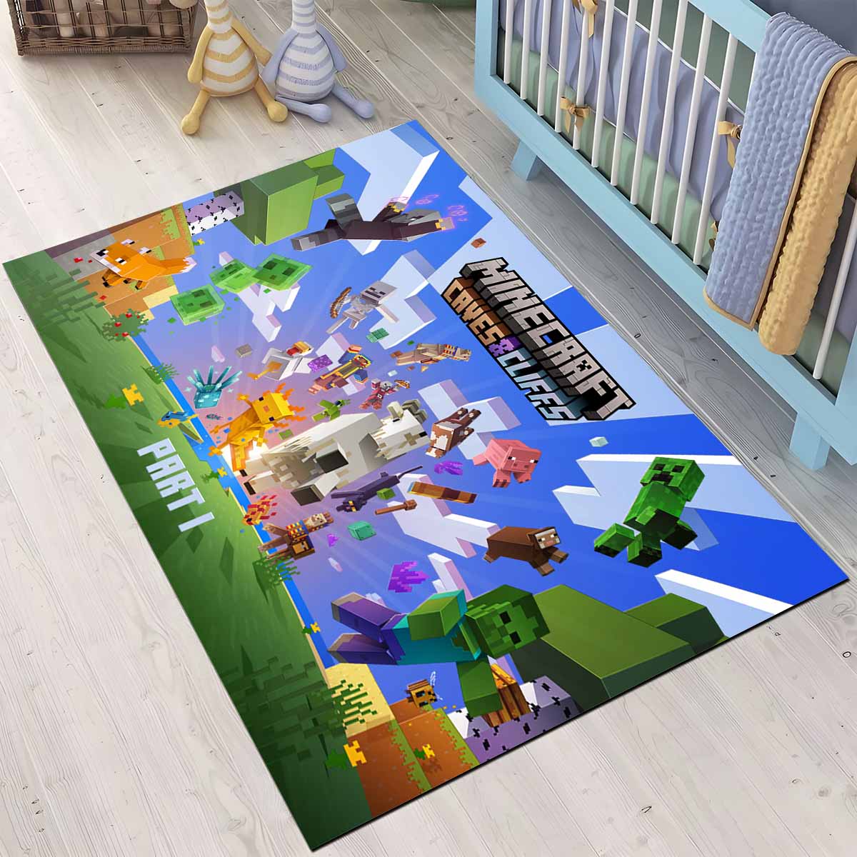 Minecraft Hhlen Und Klippen Teil 1 Teppich, Gaming Teppich schadstoffgeprüft für Kinder minecraft hhlen und klippen teil 1 teppich
