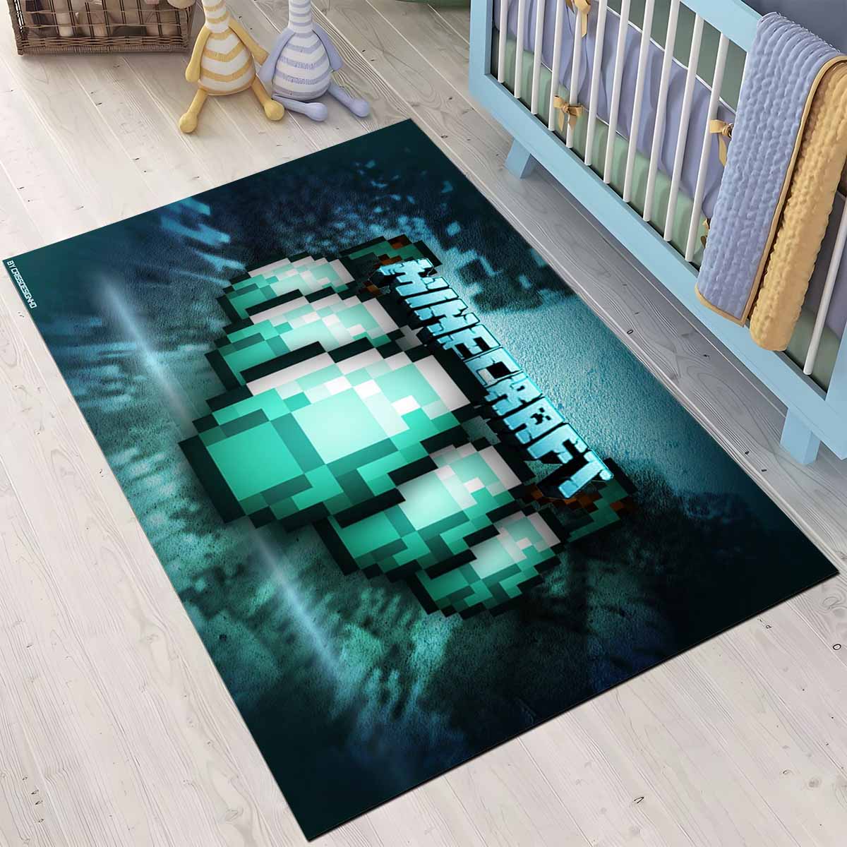 Minecraft Spawn-ei Teppich, Gaming Zimmer Teppich mit Pixel Muster minecraft spawn ei teppich