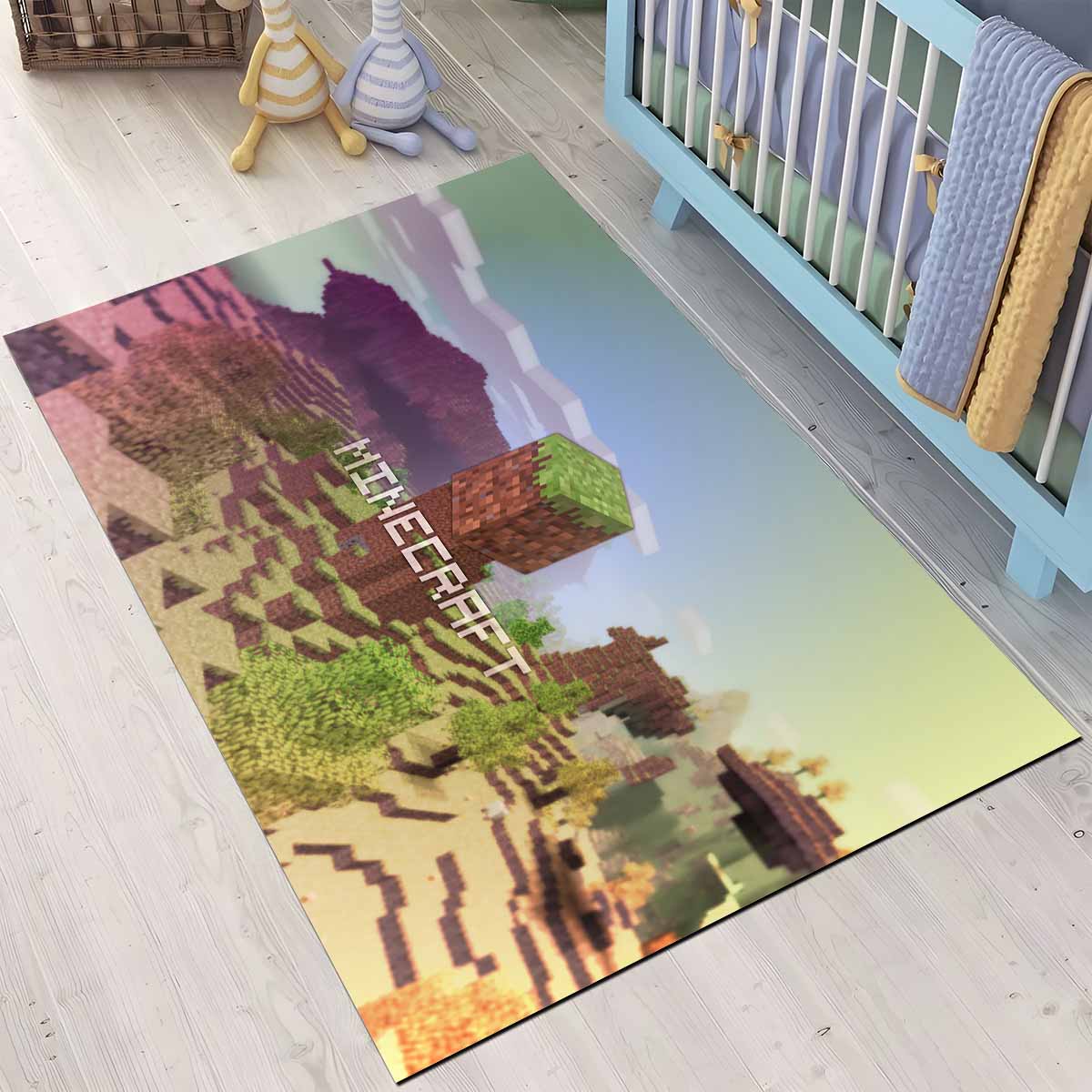Minecraft Welt 2 Teppich, Hochwertiger Kinderteppich für echte Gamer minecraft welt 2 teppich
