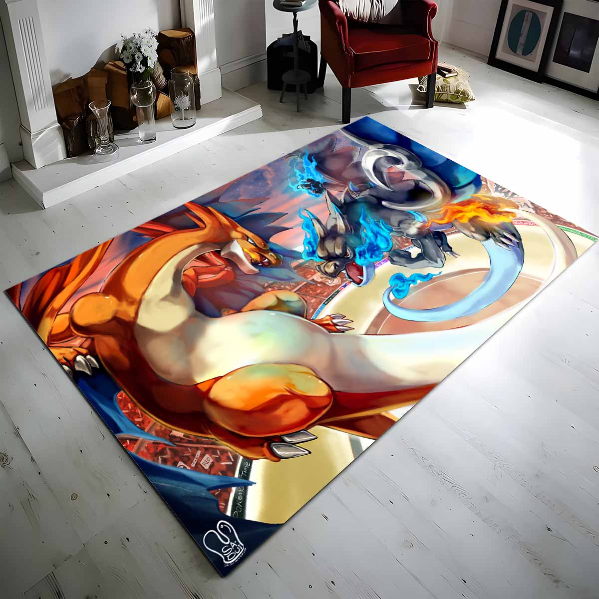 Drachen Pokmon Kampf Dragon Pokemons Fight Teppich, Allergikerfreundlicher Kurzflor Teppich leicht zu reinigen drachen pokmon kampf dragon pokemons fight teppich