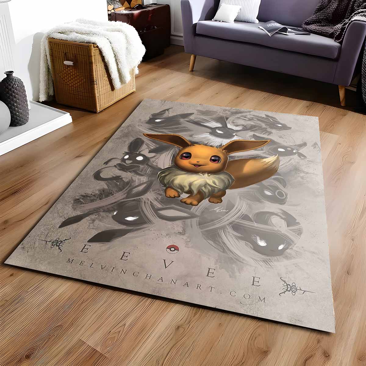 Evoli Pokmon Eevee Pokemon 3 Teppich, Premium Anime Gaming Merch für das Jugendzimmer evoli pokmon eevee pokemon 3 teppich