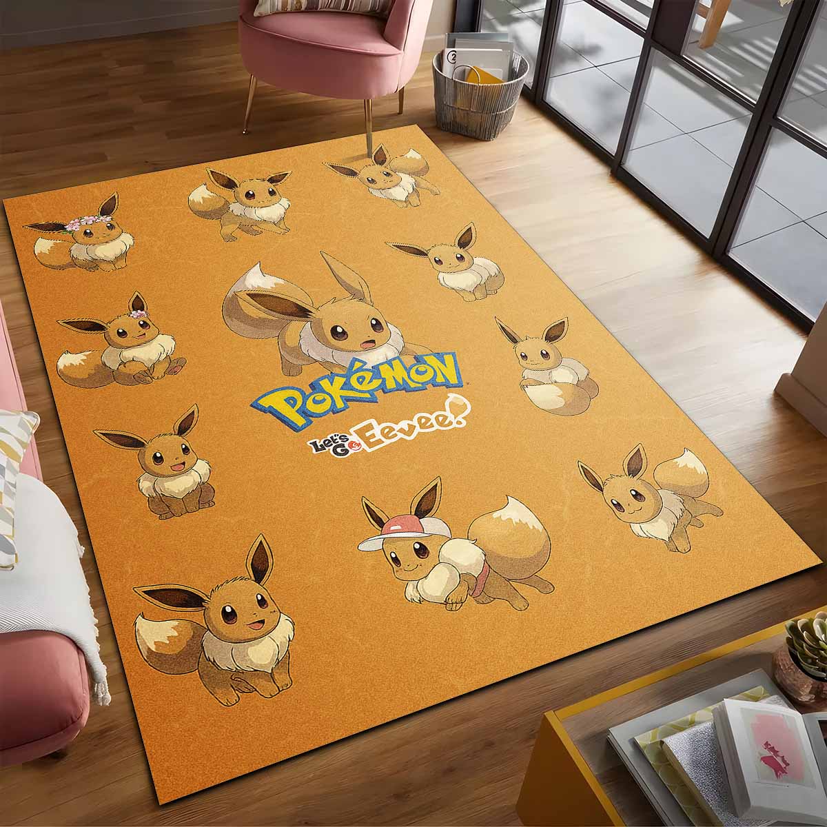 Evoli Pokmon Eevee Pokemon Teppich, Premium Anime Gaming Merch für das Jugendzimmer evoli pokmon eevee pokemon teppich