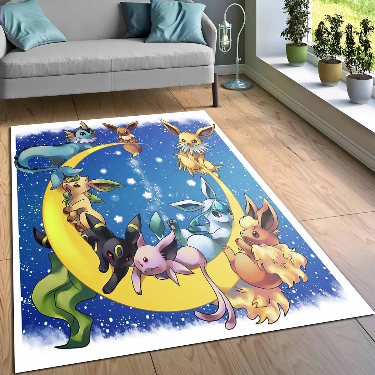 alle evoli entwicklungen pokmon auf dem mond all eevee evolutions pokemon on moon teppich