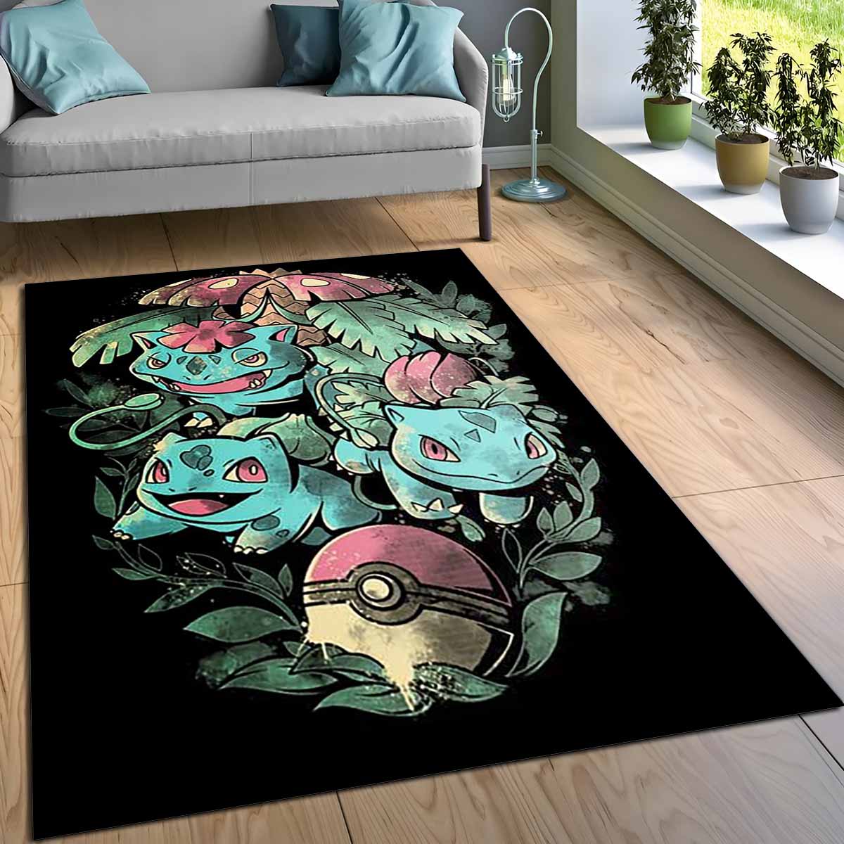 Bisaknosp Bisasam Pokmon Ivysaur Bulbasaur Pokemon 5 Teppich, Dicker Kuschelteppich für die gemütliche Fanecke 5 bisasam pflanzegift pokmon teppich
