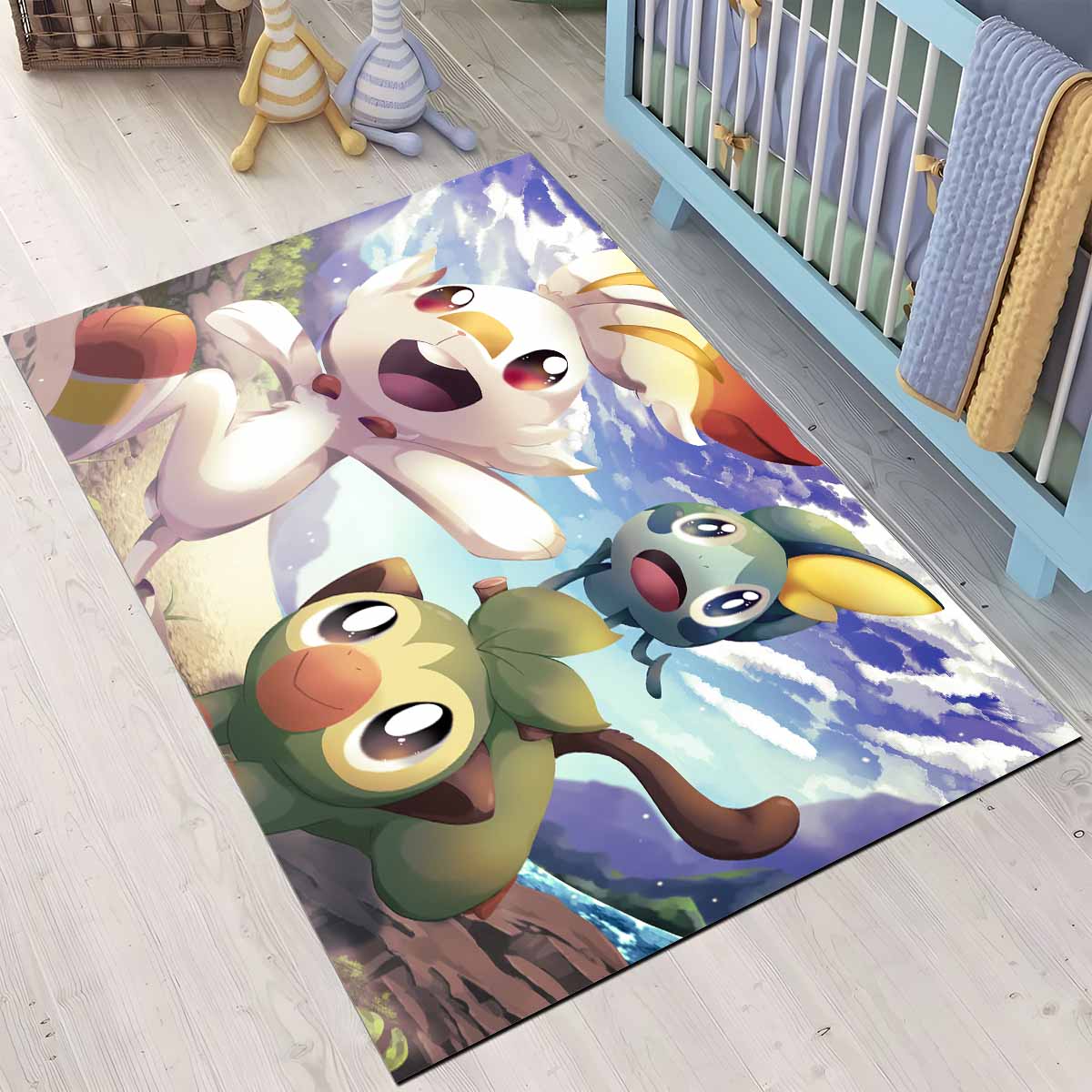 chimpep hopplo memmeon pokmon scorbunny grookey sobble pokemon teppich