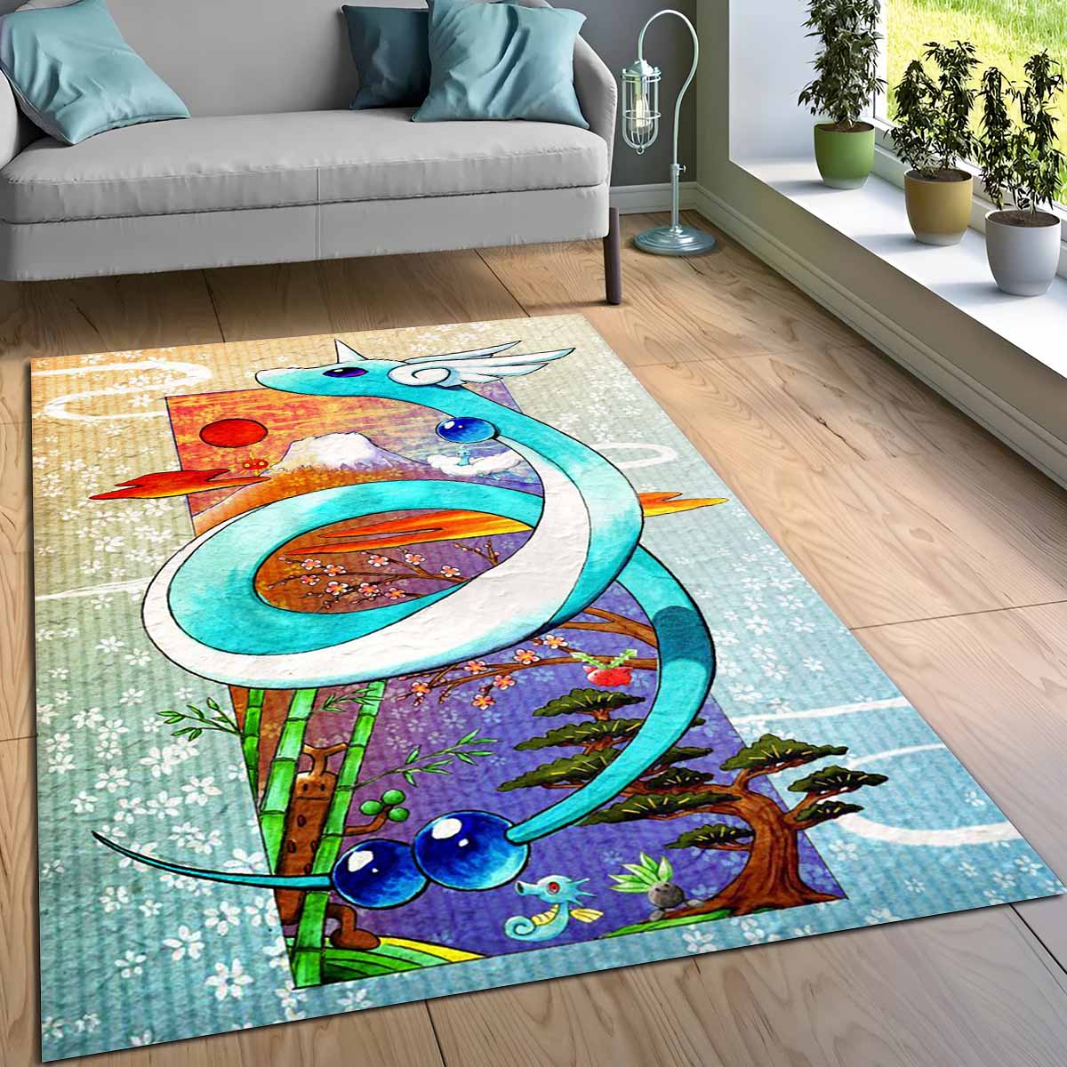 Drachen Pokmon Kampf Dragon Pokemons Fight Teppich, Allergikerfreundlicher Kurzflor Teppich leicht zu reinigen 5 dragonir pokmon dragonair pokemon teppich