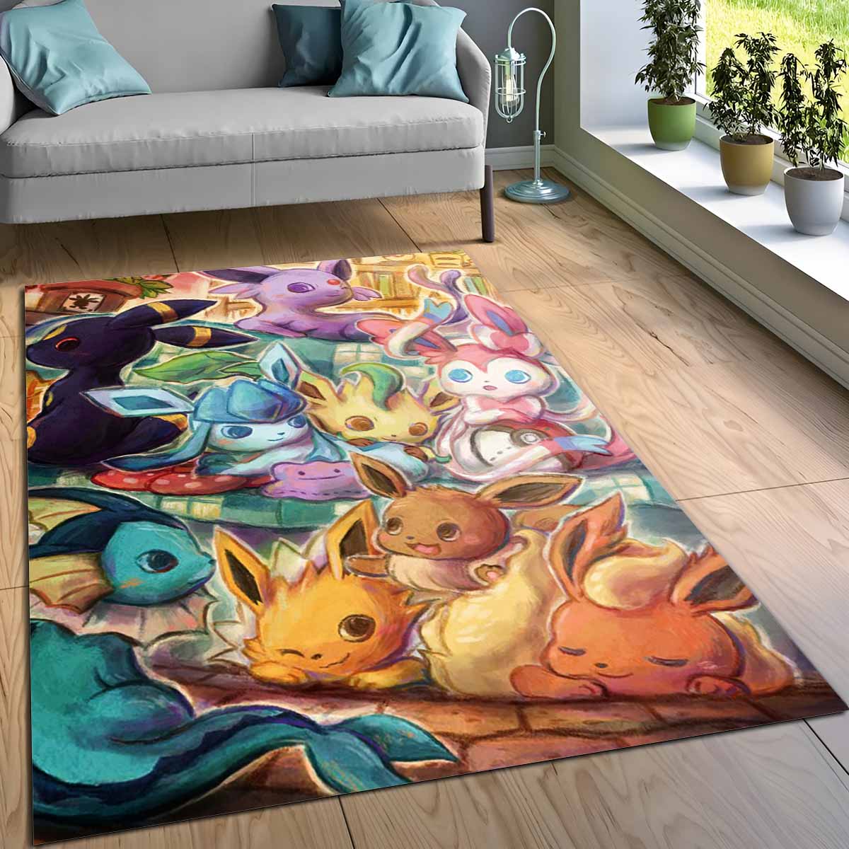 Evoli Entwicklung Pokmon Eevee Evolution Pokemon 7 Teppich, Farbechter Manga Teppich schadstoffgeprüft nach Öko-Tex evoli entwicklung pokmon eevee evolution pokemon 7 teppich