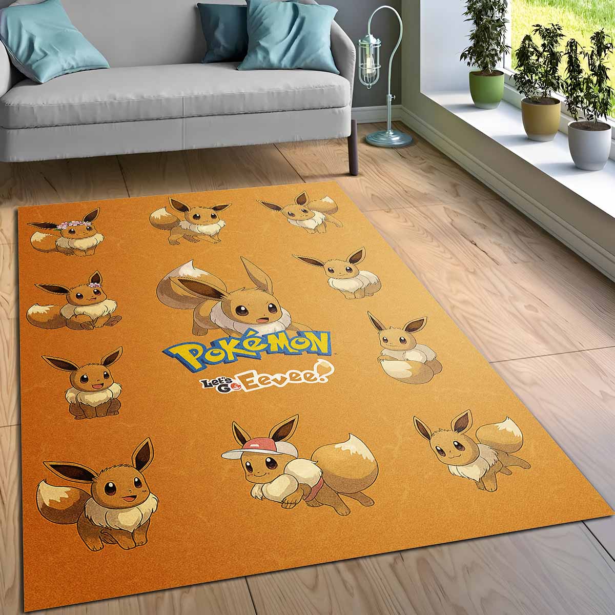 Evoli Pokmon Eevee Pokemon Teppich, Premium Anime Gaming Merch für das Jugendzimmer evoli pokmon eevee pokemon teppich